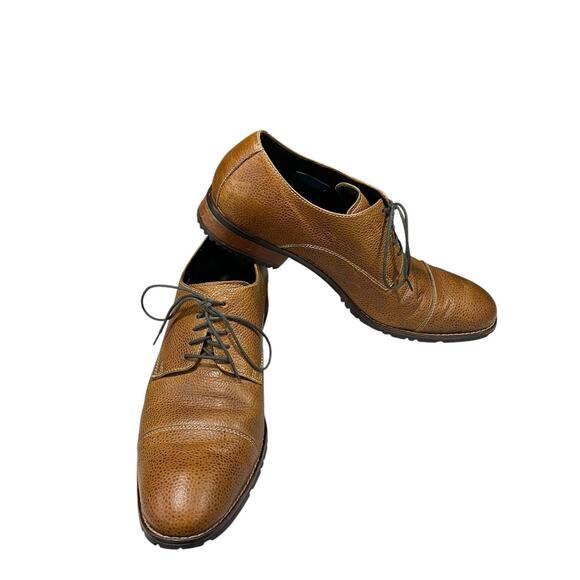 Cole Haan Other - Cole Haan Pebbled Leather Cap Toe Oxfords Brown Dress Shoes Men’s Size 12M